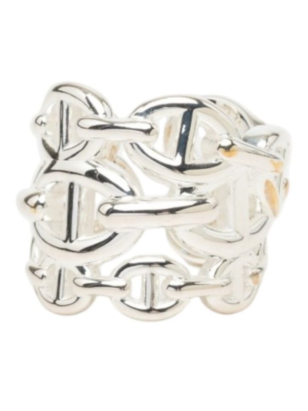 Hermes Chaine D'ancre Enchainee GM Ring 49 Silver